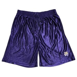Vintage LSU Tigers Dazzle Basketball Shorts Mens XL Purple NCAA Embroidered